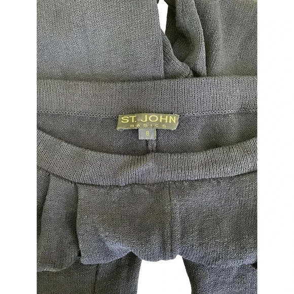 St. John Basics Women's Elastic Waist Pull On Fleece Cropped Pant Size 8 - Picture 4 of 4